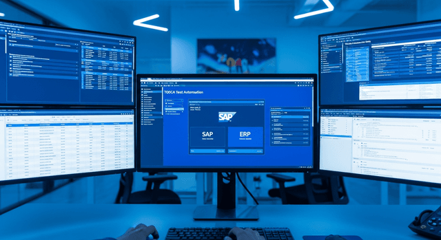 SAP automation testing with TOSCA showing test execution dashboard